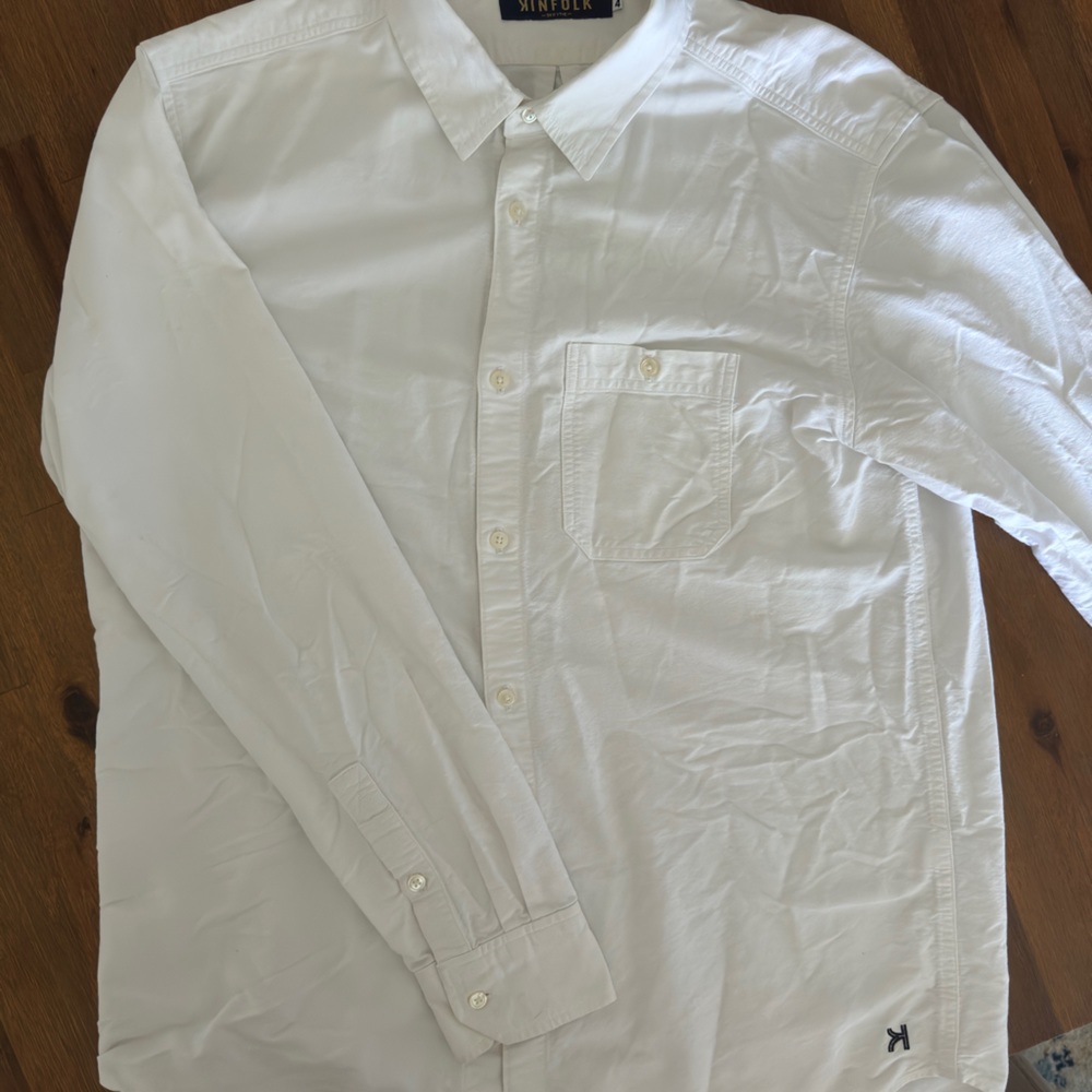 IYKYK Kinfolk white thick cotton button down